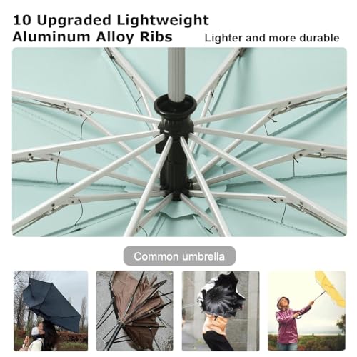 PALAY® Auto 3-Fold Large Umbrella with Reflective Strip 50'' Compact Travel One-Touch Open Close Reinforced 10 Dual Ribs Sun Protection 99 UV Rain Windproof for Men Women Mint Green 2 PCS PALAY® Auto 3-Fold Large Umbrella with Reflective Strip 50'' Compact Travel One-Touch Open Close Reinforced 10 Dual Ribs Sun Protection 99 UV Rain Windproof for Men Women Mint Green 2 PCS